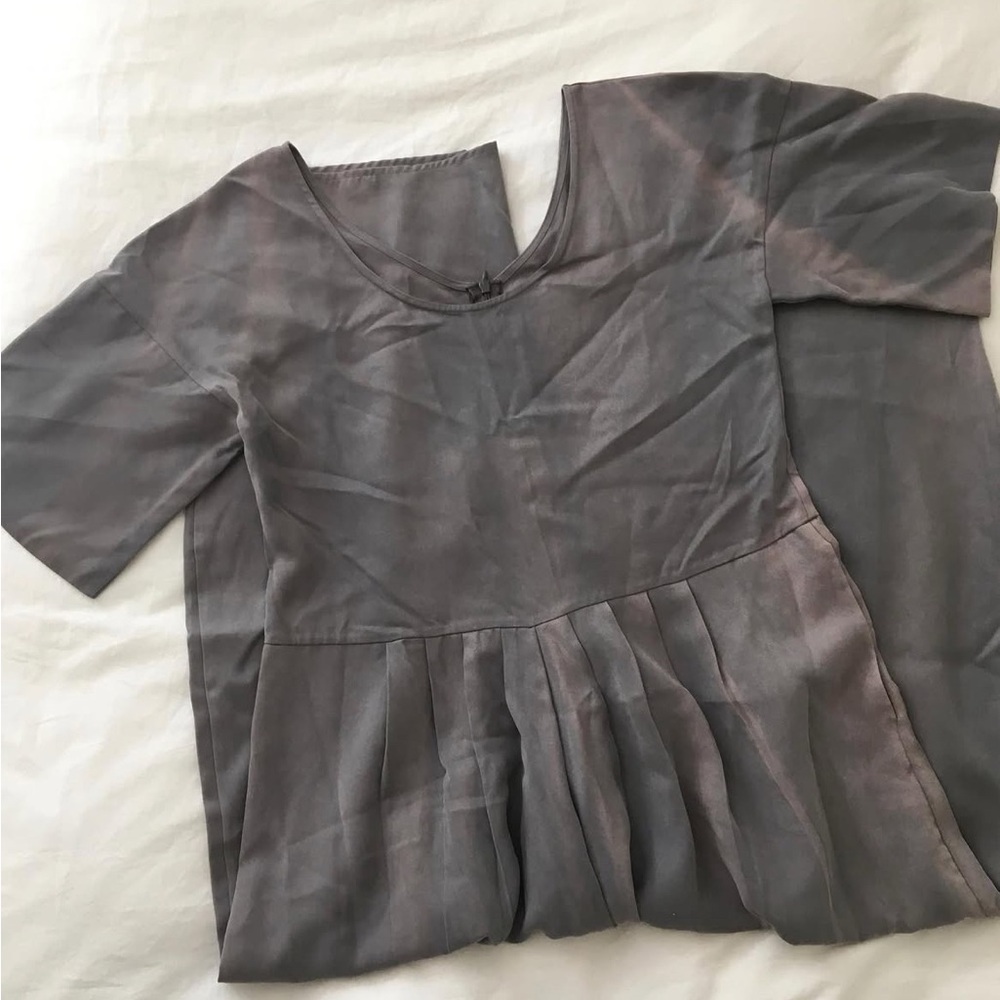 Tencel Twill Baggy Jumper in grey bleached